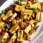 easy paneer khurchan served in a white ceramic plate