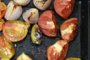 roasted tomatoes, onions and garlic
