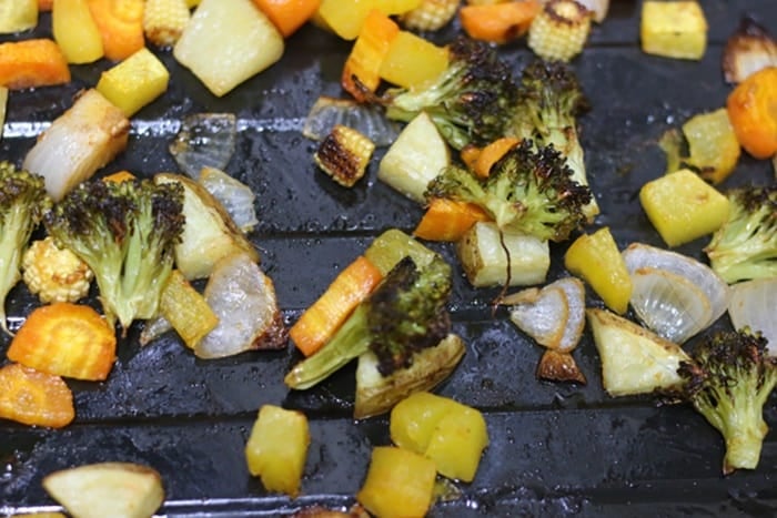 winter vegetables roasted and ready to serve