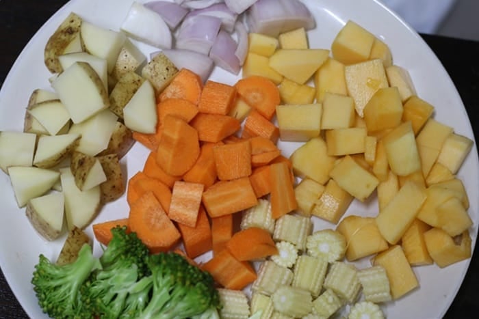 chopped vegetables