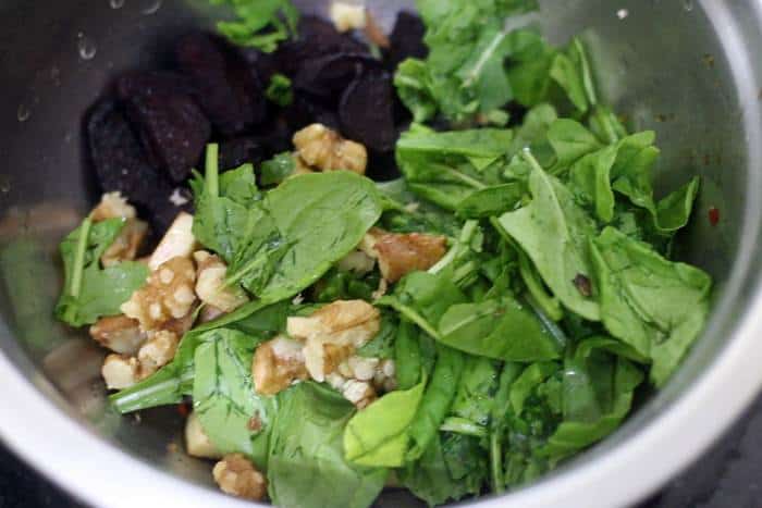 salad ingredients in a  salad bowl.