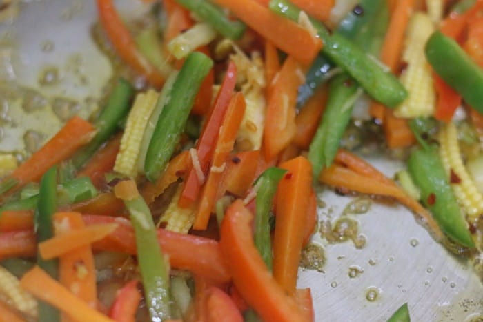 vegetables sautéed for drunken noodles