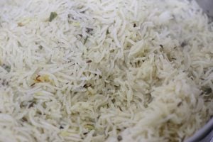 fluffed up biryani rice