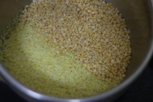 rice and dal for making khichdi