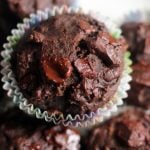 closeup shot of banana chocolate muffins