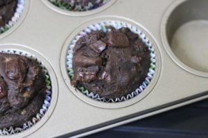 baked and ready to serve chocolate banana muffins