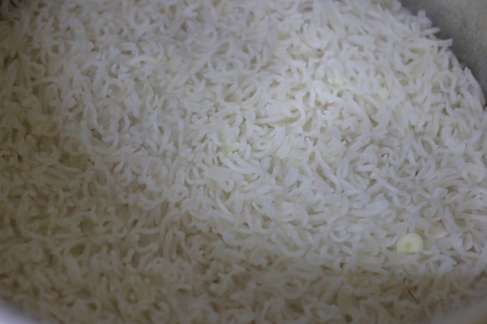 cooked fluffy basmati rice