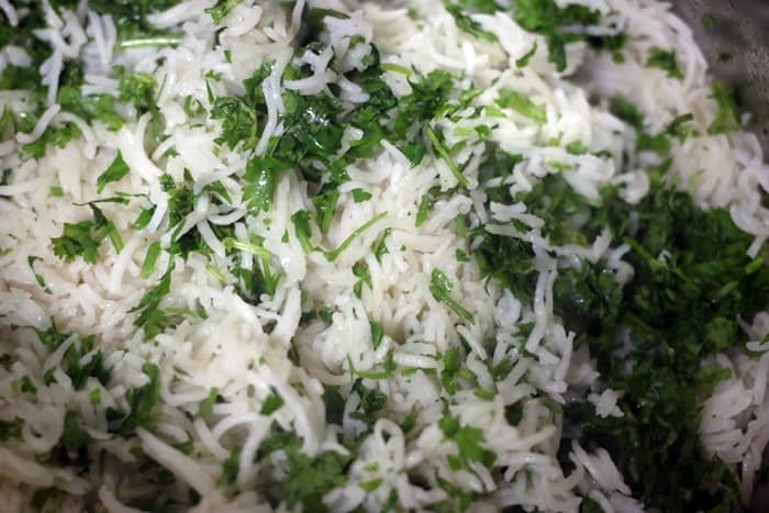 making cilantro lime rice recipe