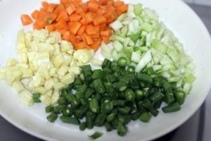 assorted chopped vegetables