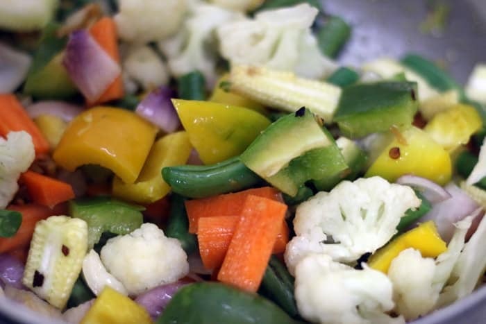vegetables added for sweet and sour vegetables recipe