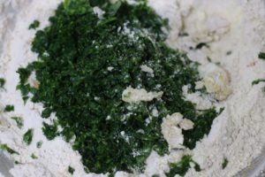 methi leaves added to flours