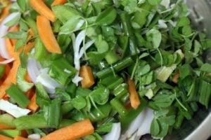 chopped mixed vegetables