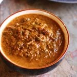 coriander tomato chutney in a small bowl