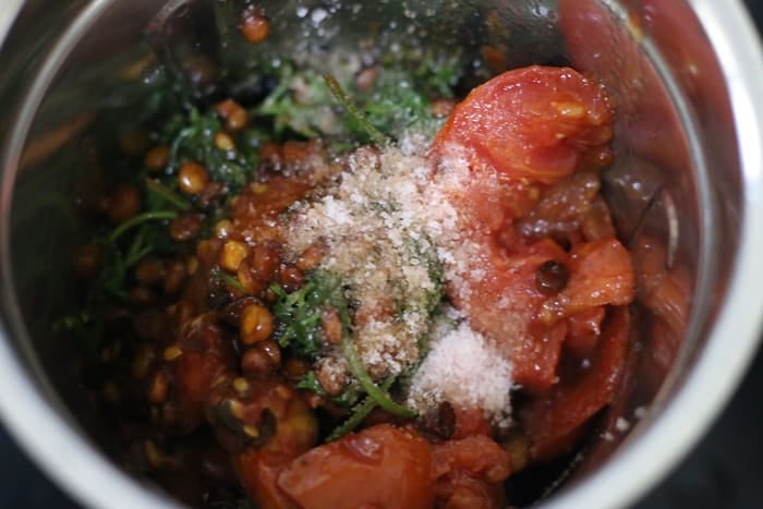 ingredients for tomato coriander chutney