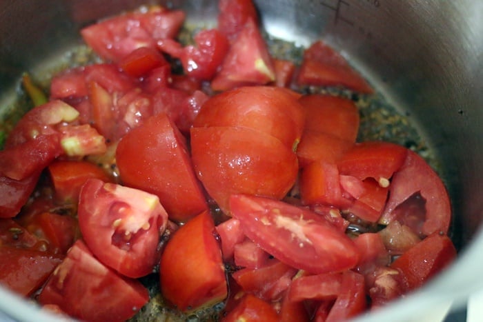 chopped tomatoes added