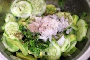 salad ingredients in a bowl