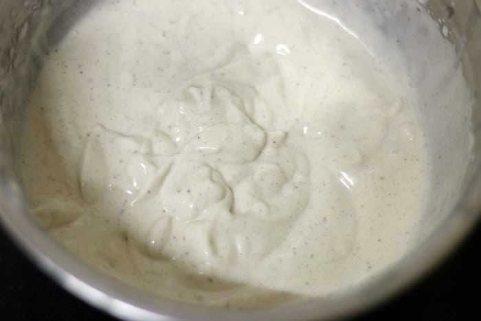 white chocolate mousse ready to be set