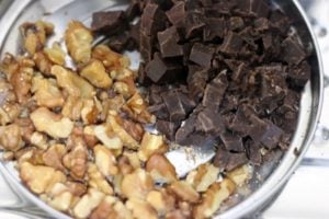 chopped walnut and chocolate