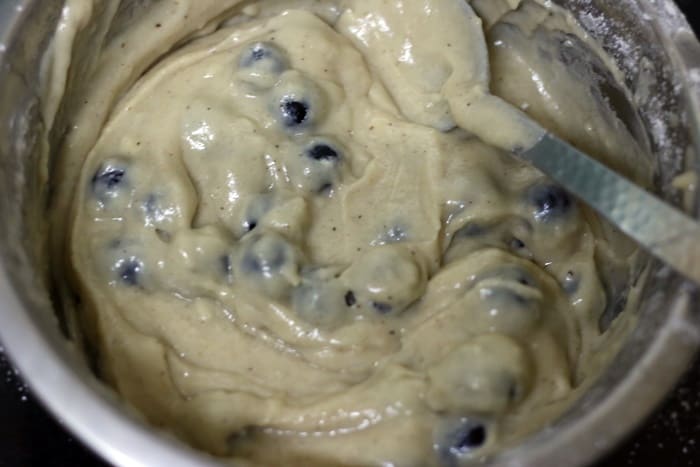 vegan blueberry muffins batter