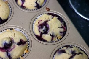 baked blueberry muffins