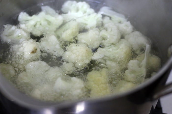 blanching cauliflower