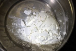 rice flour in a mixing bowl