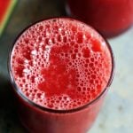 Homemade fresh watermelon juice in a serving glass