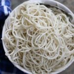overhead shot of cooked millet noodles