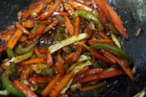 stir fried vegetables for chinese bhel